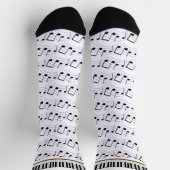Chaussette Piano Keyboard And Musical Notes (Haut)