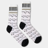 Chaussette Piano Keyboard And Musical Notes (Droite)