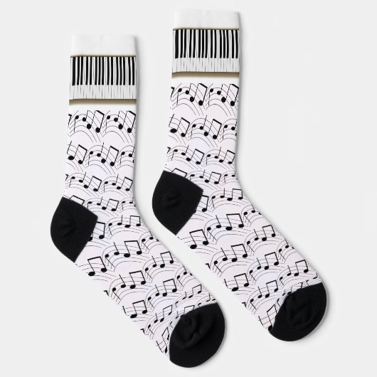 Chaussette Piano Keyboard And Musical Notes (Droite)