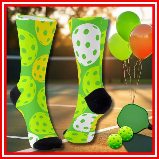 Chaussette Pickleball Anniversaire Soirée Sport Vert