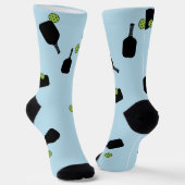 Chaussette Pickleball Motif Animaux de compagnie Photo Bleu P (Angulaire)