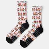 Chaussette Pickleball Père Noël Gnomes Funny Retro Noël (Gauche)