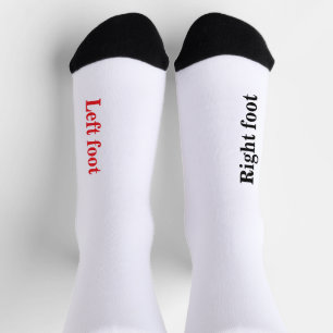 Chaussette Pied gauche et pied droit Rouge Noir Blanc