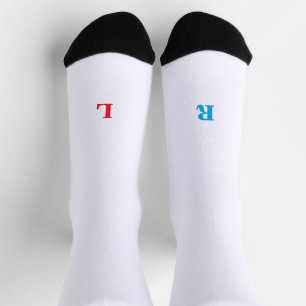 Chaussette Pied gauche pied droit rouge bleu