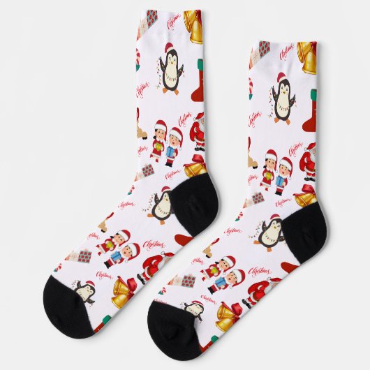Chaussette Pieds de fête : Chaussettes de personnage de Noël (Gauche)