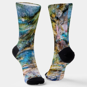 Chaussette Pierre blanche bleue
