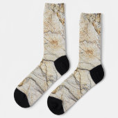 Chaussette Pierre de marbre texturée marron et noire (Gauche)