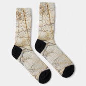 Chaussette Pierre de marbre texturée marron et noire (Droite)