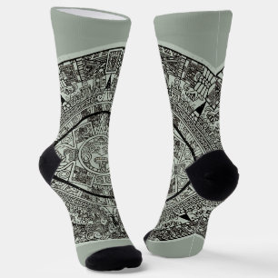 Chaussette Pierre de soleil aztèque mexicaine Calendrier maya