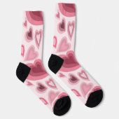 Chaussette Pink and Red Layered Heart Pattern (Droite)
