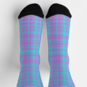 Chaussette Pink Blue Purple Plaid Pattern (Haut)