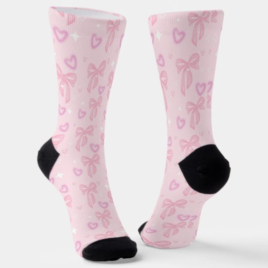 Chaussette Pink Bow and Heart Socks (Angulaire)
