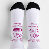 Chaussette Pink camp bridesmaid ajouter nom date année bachel (Haut)