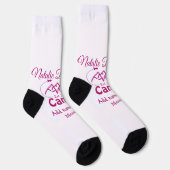 Chaussette Pink camp bridesmaid ajouter nom date année bachel (Droite)