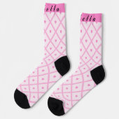 Chaussette Pink Heart Moderne Plaid Collection (Gauche)