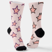Chaussette Pink Pastel Stars Design Motif (Angulaire)
