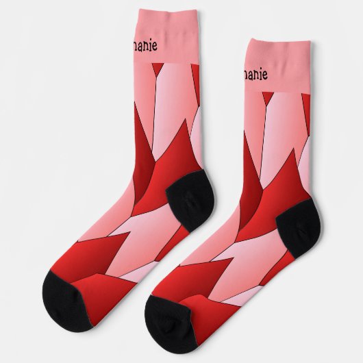 Chaussette Pink Red Art Deco Design Socks (Gauche)