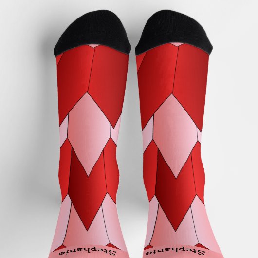 Chaussette Pink Red Art Deco Design Socks (Haut)