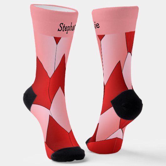 Chaussette Pink Red Art Deco Design Socks (Angulaire)