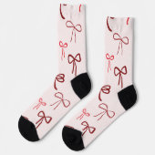 Chaussette Pink Red Bow Christmas Socks (Gauche)