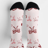 Chaussette Pink Red Bow Christmas Socks (Haut)