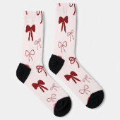Chaussette Pink Red Bow Christmas Socks (Droite)