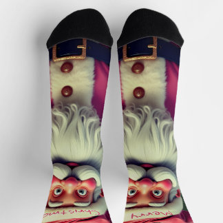 Chaussette Pink Santa And Plaid