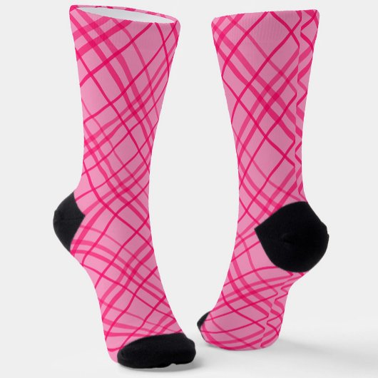 Chaussette Pink Sur Tartan Rose Plaid Design Motif