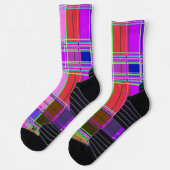Chaussette Pink tartan Fabric Pattern Cloth Madras (Gauche)