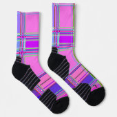 Chaussette Pink tartan Fabric Pattern Cloth Madras (Droite)