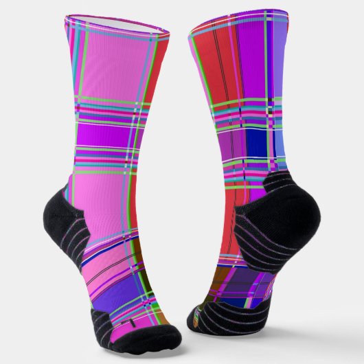 Chaussette Pink tartan Fabric Pattern Cloth Madras (Angulaire)