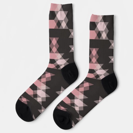 Chaussette pink white and gray geometric (Gauche)