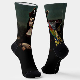 Chaussette Pirate Mona Lisa avec patchs oculaires