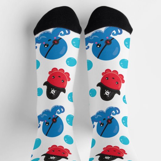 Chaussette Pirate Octopus, Motif de pieuvre, Animaux de mer (Haut)