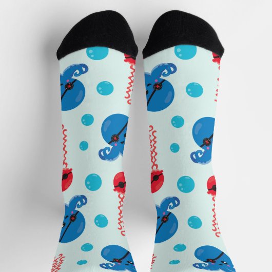 Chaussette Pirate Octopus, Pirate Jellyfish, Sea Animaux (Haut)