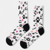 Chaussette Pistes de chat, sentier, chat, animaux (Gauche)