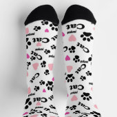 Chaussette Pistes de chat, sentier, chat, animaux (Haut)