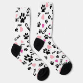 Chaussette Pistes de chat, sentier, chat, animaux (Droite)