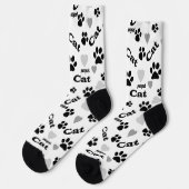 Chaussette Pistes de chat, sentier, chat, animaux chaussettes (Gauche)