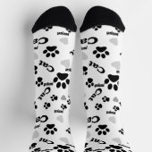 Chaussette Pistes de chat, sentier, chat, animaux chaussettes (Haut)