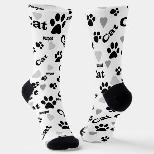 Chaussette Pistes de chat, sentier, chat, animaux chaussettes