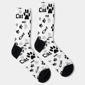 Chaussette Pistes de chat, sentier, chat, animaux chaussettes (Droite)