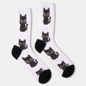 Chaussette Pixel à points faux noir Chat noir (Droite)