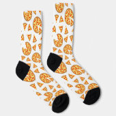 Chaussette Pizza et tranches de cool motif sur blanc (Droite)