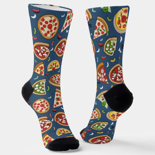 Chaussette Pizza Pattern Unisex Crew Sock (Angulaire)
