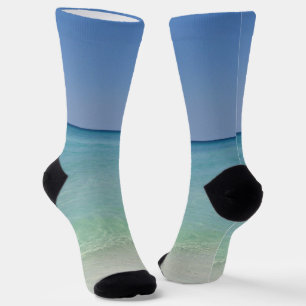 Chaussette Plage côtière des Jolies vagues océaniques Photo