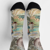 Chaussette plage d'été poulpe vintage antique voile (Haut)