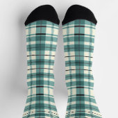 Chaussette Plaid à la menthe verte et crème (Haut)