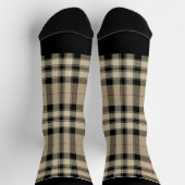 Chaussette Plaid Classique Beige Et Noir (Haut)