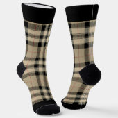 Chaussette Plaid Classique Beige Et Noir (Angulaire)